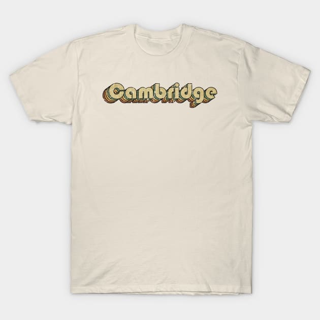 Cambridge // Vintage Rainbow Typography Style // 70s T-Shirt by JULIAN AKBAR PROJECT